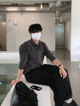 Rust Henry Neck Long Sleeve Knit 2C