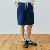 front seam fatigue short pants navy
