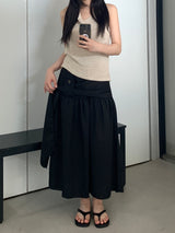 Bay Shirred Banding Long Skirt
