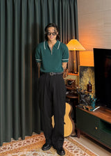 One-Tuck Semi-Banded Cotton Pants 3COLOR