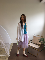 Veil silhouette sheer shirt (5color)