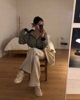 【BELLIDE MADE】ワッフルストライプジップアップパーカー