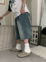 Ren One-Tuck Brush Bermuda Denim