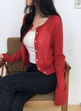 Sunday Pendant Layered Round Knit Cardigan (6color)