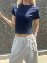 ソフトテンション クロップTシャツ(8color)