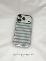 stripe epoxy bumper case [mint brown]