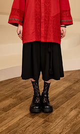 Rope Culotte Pants Black