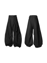 RELABEL Spatial Relations (Multi-Layered) Jacquard Stripe Drapey Loose-Fit Pleated Curved Sword-Cut Trousers