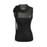 Isolde Ribbon Neck Ribbed Top