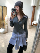 Stripe Collar Burton Long Sleeve Cardigan