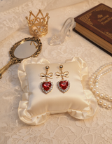 Red Heart and Ribbon Earring (Momoland Nayun Earring)