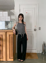 Darunel Cotton Hidden Banding Wide Pants (3color/ 2type)