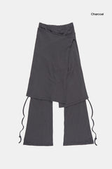 Flow skirt layered bootcut pants