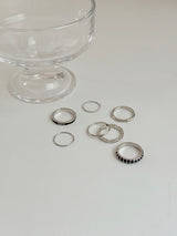 [7 set] black line ring set