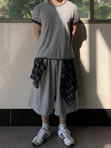 Rayo Check Layered Bermuda Pants