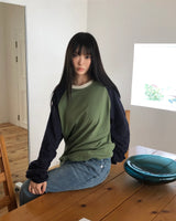セグ コントラスト ラグラン ロングスリーブTシャツ