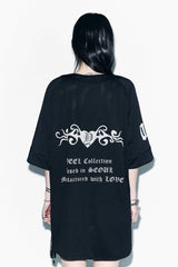 CUBIC APPLIQUE MESH BASEBALL JACKET BLACK
