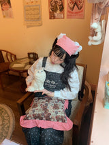 アンジュラウンドカラーブラウス + ヘアスカーフ ( キトゥン&ポット )