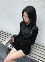 フェザーライト ナイロン レイヤード ニット ジャケット