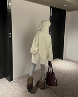 コージーフードニットウェア＆ショーツツーピースセット
