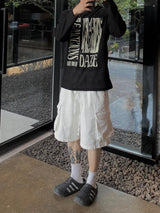 White Cargo Bermuda Pants