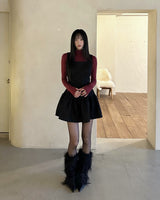 Snow Blossom Shirring Sleeveless Dress
