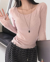 メローデザインロングスリーブカットソー (or Long-Sleeve Top)