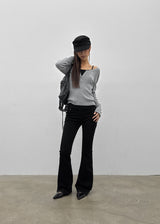 [MADE] Formal Low-Waist Bootcut Cotton Pants