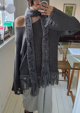 FRINGE V LONG KNIT