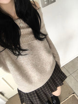 ユニオフショルダーニットウェア (4 colors)