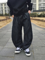 Naved Two-Tuck Raw Curved Denim Pants