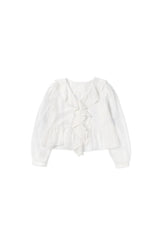 Open sheer blouse_ivory