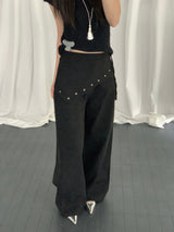 Nelson Studded Wide Straight Pants