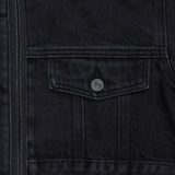BLACK LOOSE FIT CROPPED DENIM JACKET code 20003