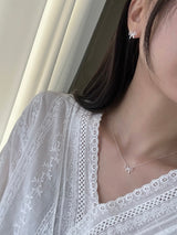 [92.5silver] Solid ribbon earring