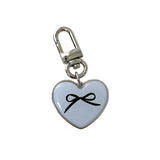 ribbon heart epoxy keyring(lavender blue)