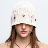 RIVET BUCKET BEANIE - IVORY