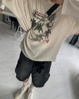 (Unisex) HXドローイングワッフルニット (4C)