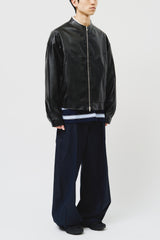 El Collarless Leather Jacket