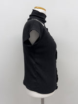 Pleated Tie-neck Short Sleeve T-shirt