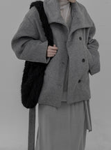 Mezz High Neck Wool Half Coat