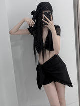 biz レースドットヘッドスカーフ (2color)