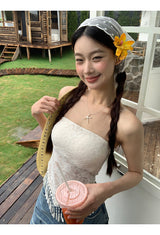  Tassel France Lace  Pad Tube Top