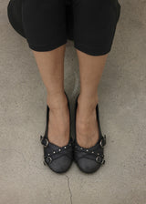 [MADE] Mobea Buckle Leather Flat Shoes