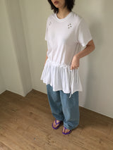 Eyelet Ruffle Crewneck T-Shirt (3color)