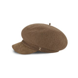 VA Stud Wool Combo Newsboy Cap / Camel