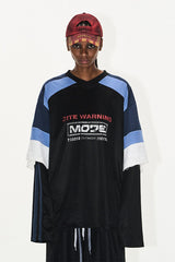 Layered Mesh Graphic Jersey Tee