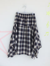 flared check skirt