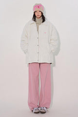90% white duck down double-color shirt-style small lapel design down jacket