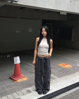 Belted dying cargo pants